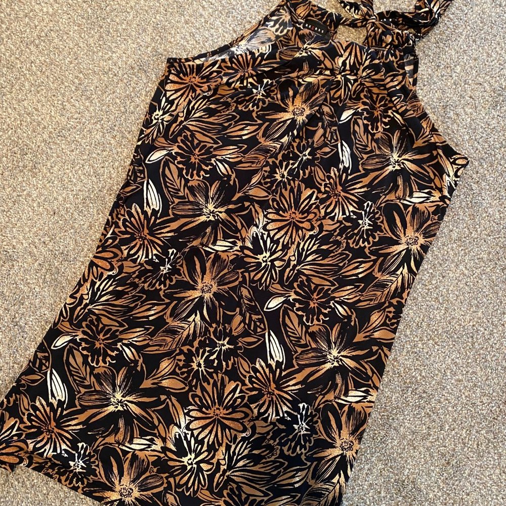 Axcess Woman 1X animal/floral print tie dress